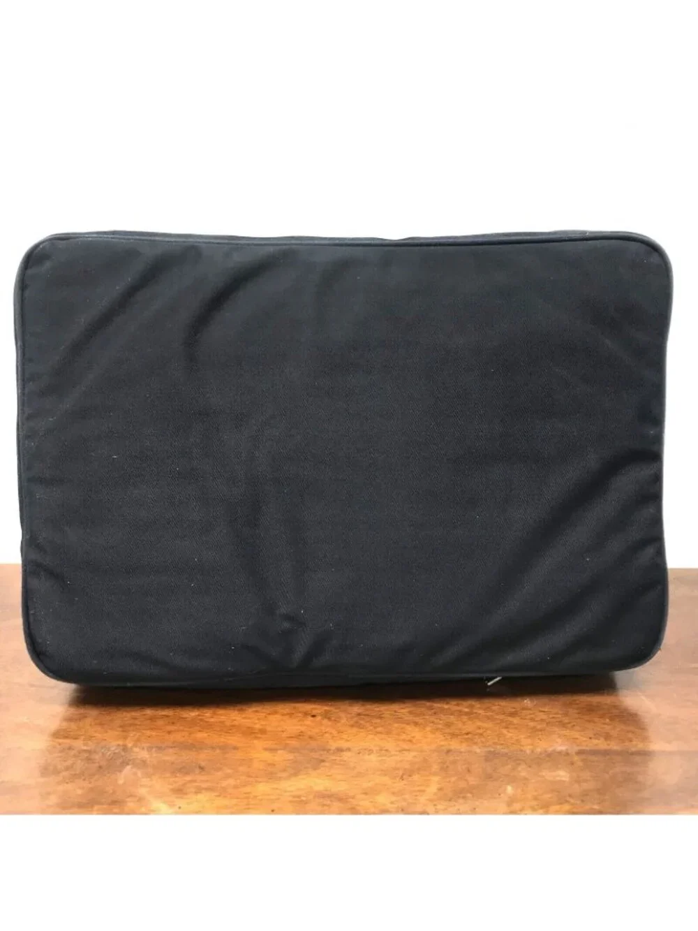 ATHALON Black Canvas Duffle Bag Shoulder Strap Expandable Leather Trim 19X15X13
